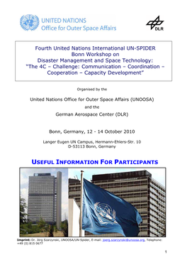 UN-SPIDER Bonn WS 2010-Useful Information for Participants 260810.Pdf