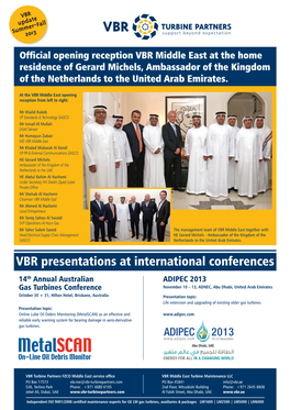 VBR Presentations at International Conferences