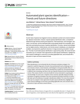 Automated Plant Species Identification— Trends and Future Directions