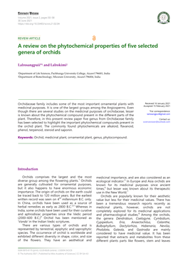 A Review on the Phytochemical Properties of Five Selected Genera of Orchids