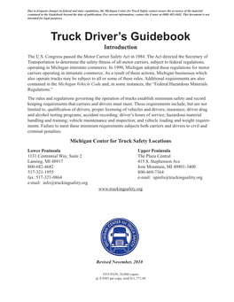 Truck Driver's Guidebook