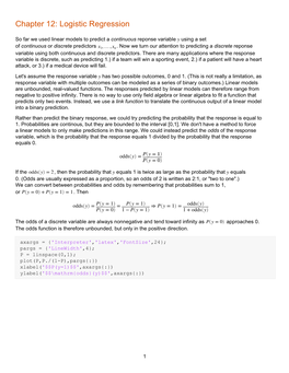 Chapter 12: Logistic Regression