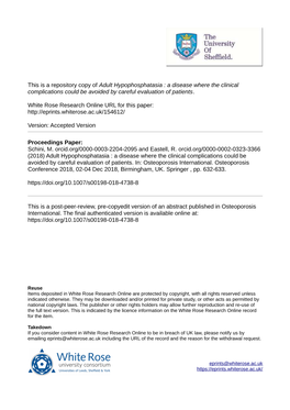 Adult Hypophosphatasia : a Disease Where the Clinical Complications Could Be Avoided by Careful Evaluation of Patients