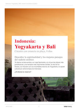 Yogyakarta Y Bali, Circuito Con Estancia En Playa