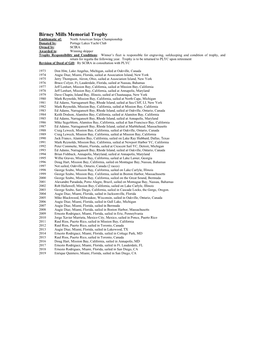 Birney Mills Memorial Trophy