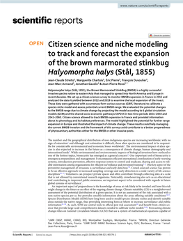Citizen Science and Niche Modeling to Track and Forecast The