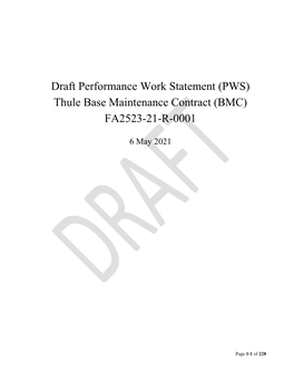 (PWS) Thule Base Maintenance Contract (BMC) FA2523-21-R-0001
