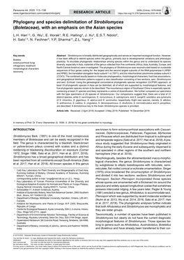 Phylogeny and Species Delimitation of Strobilomyces (Boletaceae), with an Emphasis on the Asian Species