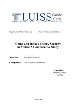 China and India's Energy Security in Africa: a Comparative Study
