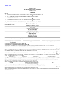 Table of Contents FORM 20-F Alibaba Group Holding Limited