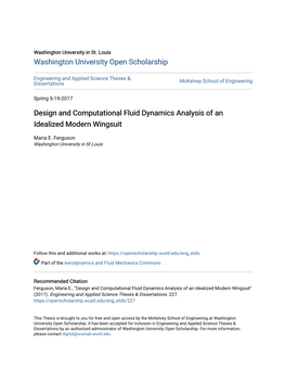 Design and Computational Fluid Dynamics Analysis of an Idealized Modern Wingsuit