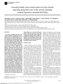 Assessing Mantle Versus Crustal Sources for Non-Volcanic Degassing Along Fault Zones in the Actively Extending Southern Apennines Mountain Belt (Italy)