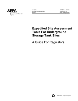 Expedited Site Assessment Tools for Underground Storage Tank Sites