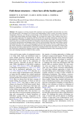 Fold–Thrust Structures – Where Have All the Buckles Gone?