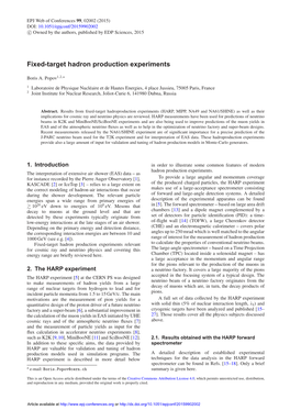 Fixed-Target Hadron Production Experiments