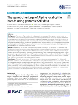 The Genetic Heritage of Alpine Local Cattle Breeds Using Genomic SNP