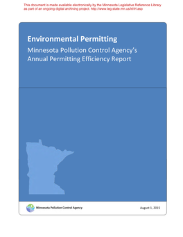 MPCA's Annual Environmental Permitting