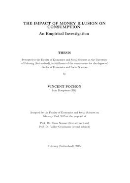 THE IMPACT of MONEY ILLUSION on CONSUMPTION an Empirical Investigation