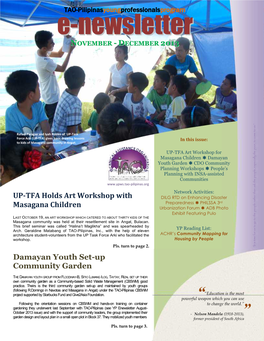 E-Newsletter November - December 2013 / 2 Damayan Youth