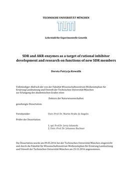 SDR and AKR Enzymes As a Target of Rational Inhibitor Development and Research on Functions of New SDR Members