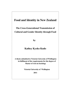 Food and Identity in New Zealand