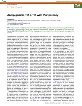 An Epigenetic Tet a Tet with Pluripotency