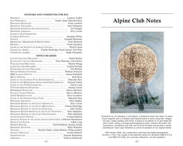 Alpine Club Notes Honorary Secretary