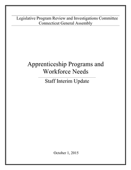 Apprenticeship Programs and Workforce Needs