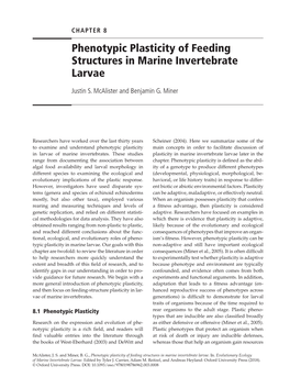 Phenotypic Plasticity of Feeding Structures in Marine Invertebrate Larvae