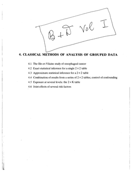 Chapter 4 Classical Methods of Analysis of Grouped Data