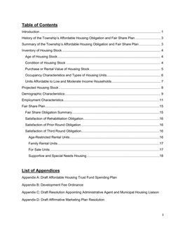 Table of Contents List of Appendices