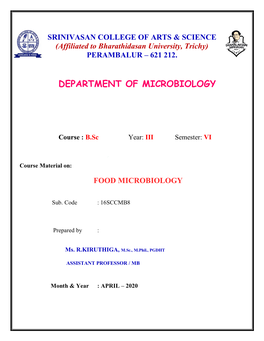 Food Microbiology