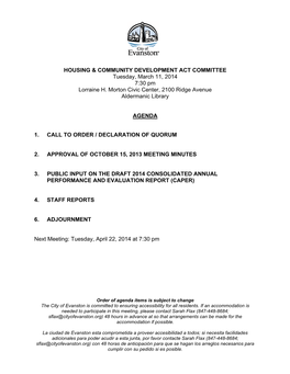 Housing & Community Development Act Committee