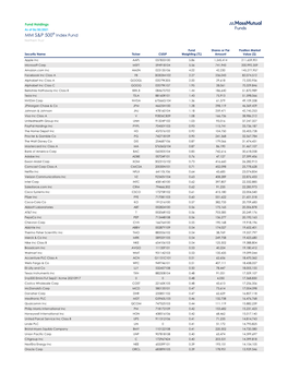 MM S&P 500® Index Fund