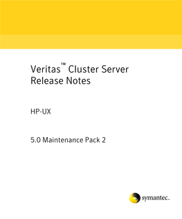 Cluster Server 5.0 MP2 Release Notes