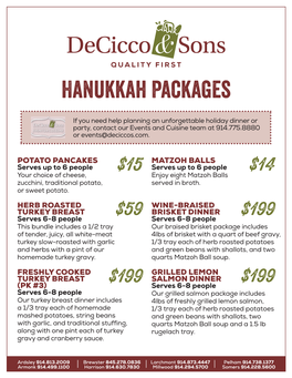 Hanukkah Packages