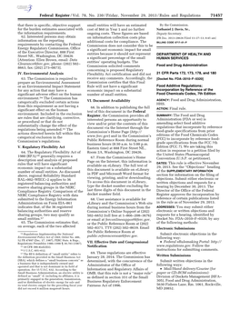 Incorporation by Reference of the Food Chemicals Codex, 7Th Edition