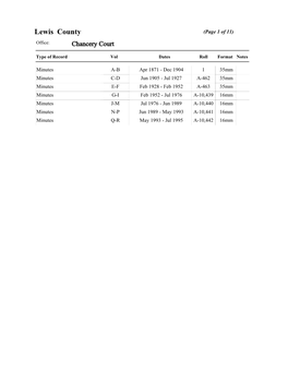 Lewis County (Page 1 of 11) Office: Chancery Court