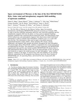 Space Environment of Mercury at the Time of the First MESSENGER Flyby: Solar Wind and Interplanetary Magnetic Field Modeling of Upstream Conditions Daniel N
