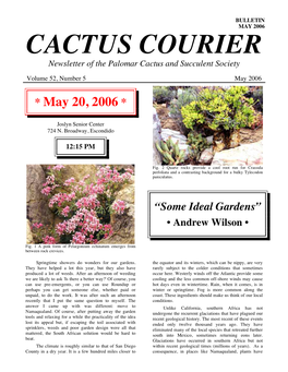 MAY 2006 CACTUS COURIER Newsletter of the Palomar Cactus and Succulent Society