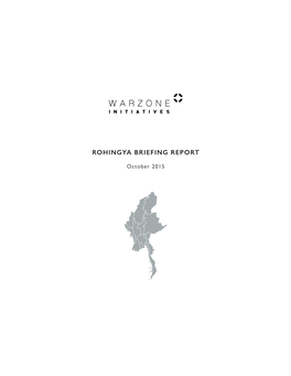 Rohingya Briefing Report