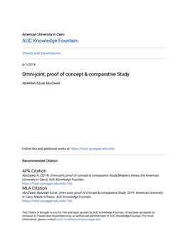 Omni-Joint; Proof of Concept & Comparative Study