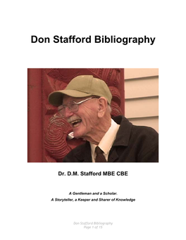 Don Stafford Bibliography