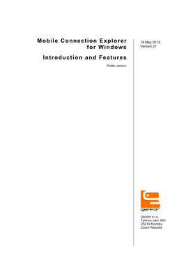 Mobile Connection Explorer for Windows Introduction and Features