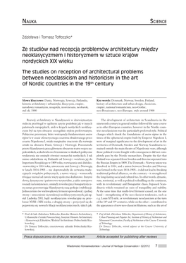 Ze Studiów Nad Recepcjč Problemów Architektury Miúdzy