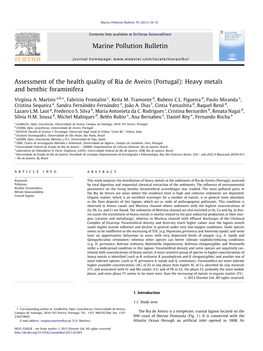 Heavy Metals and Benthic Foraminifera ⇑ Virgínia A