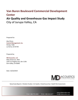 Air Quality and Greenhouse Gas Imapct Study