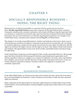 Chapter 5 Socially Responsible