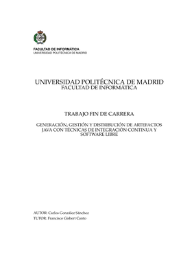 Generación, Gestión Y Distribución De Artefactos Java Con Técnicas De Integración Continua Y Software Libre