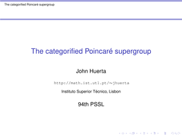 The Categorified Poincaré Supergroup